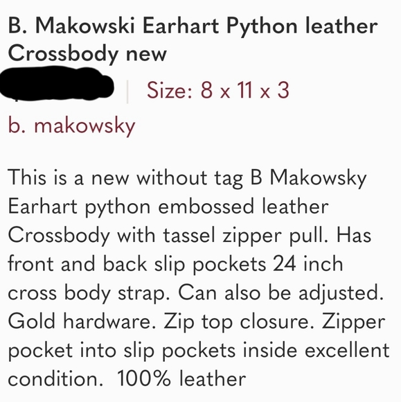 B. Makowsky python bag - Picture 13 of 13